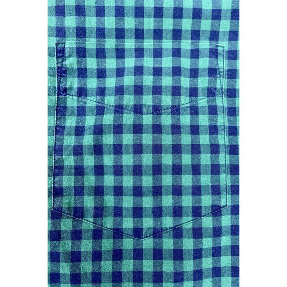 UNTUCKIT Short Sleeve Button Up Shirt Pen-Strip Cotton Men’s Green SIZE LARGE - Picture 4 of 9